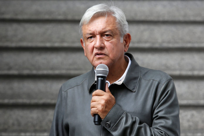 Mexico's president-elect Lopez Obrador holds a news conference in Mexico City