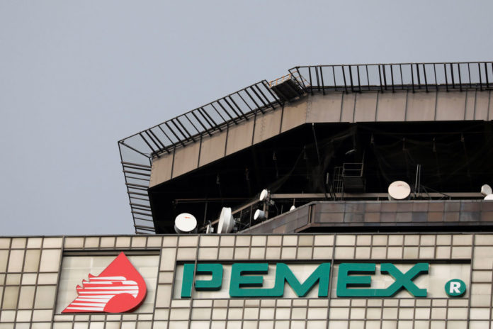 The Pemex logo is seen at its headquarters in Mexico City, Mexico