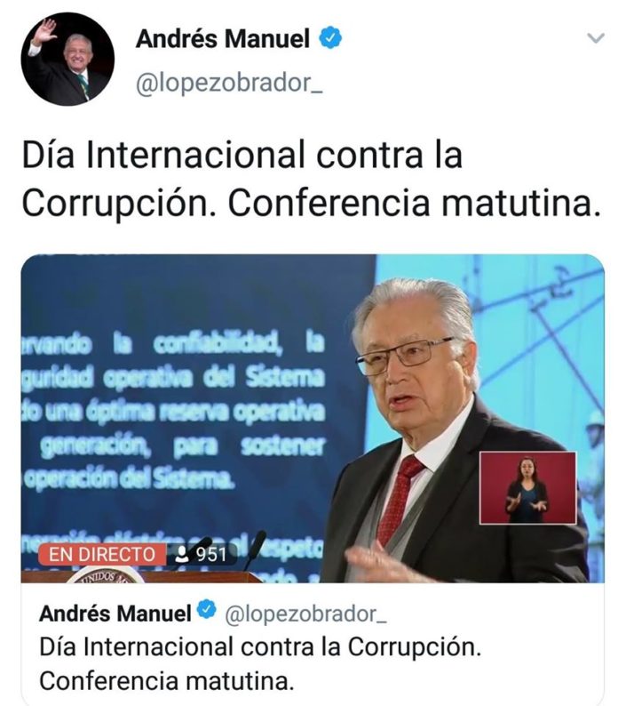 Invitan a Bartlett a hablar sobre el combate de la corrupción