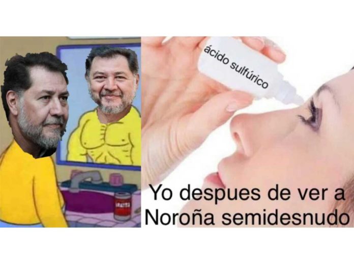 Tunden a Noroña por foto en toalla