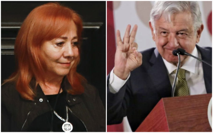 Rosario Piedra alaba a AMLO durante primer informe de la CNDH