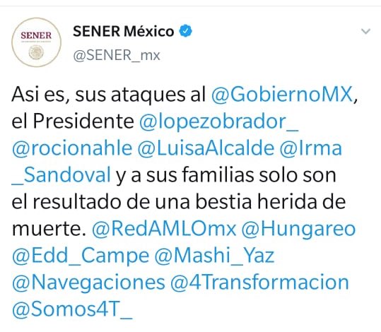 ¿Hackean cuenta de Sener o la 4T está irritada por las constantes críticas?