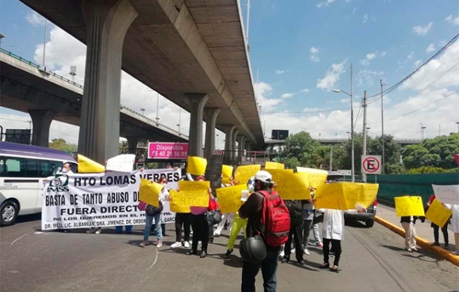 Médicos del IMSS en Naucalpan protestan por falta de equipo contra COVID-19