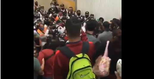 Pelea en metro