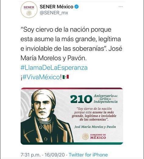 Sener y su error ortográfico