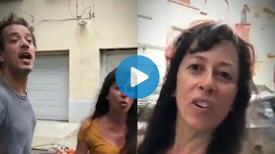 VIDEO: pareja de argentinos vuelve a agredir a otro vecino, “ciego de mierda