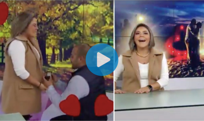VIDEO: Le proponen matrimonio a una conductora en plena transmisión de TV