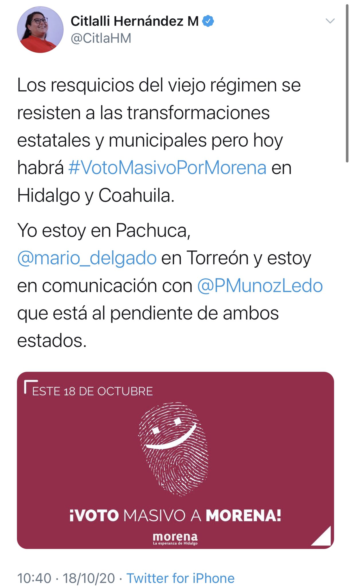 Hernández viola la ley en jornada electoral