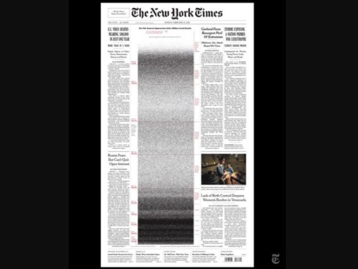 El NYT recuerde a los muertos por el virus El NYT recuerde a los muertos por el virus