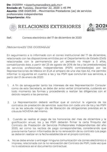 SRE planeó despedir a empleados