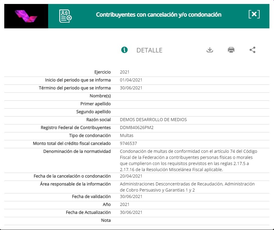 SAT condona impuestos a La Jornada