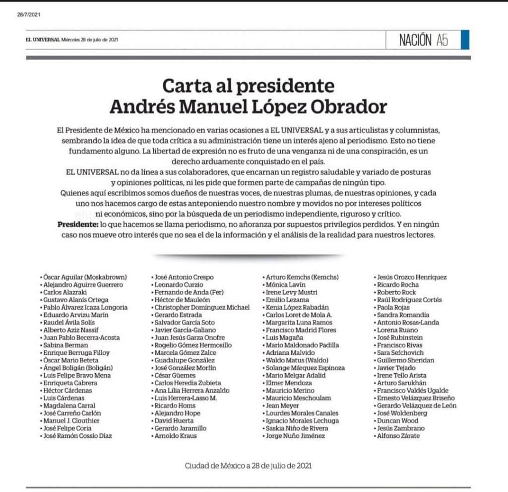 Carta para AMLO