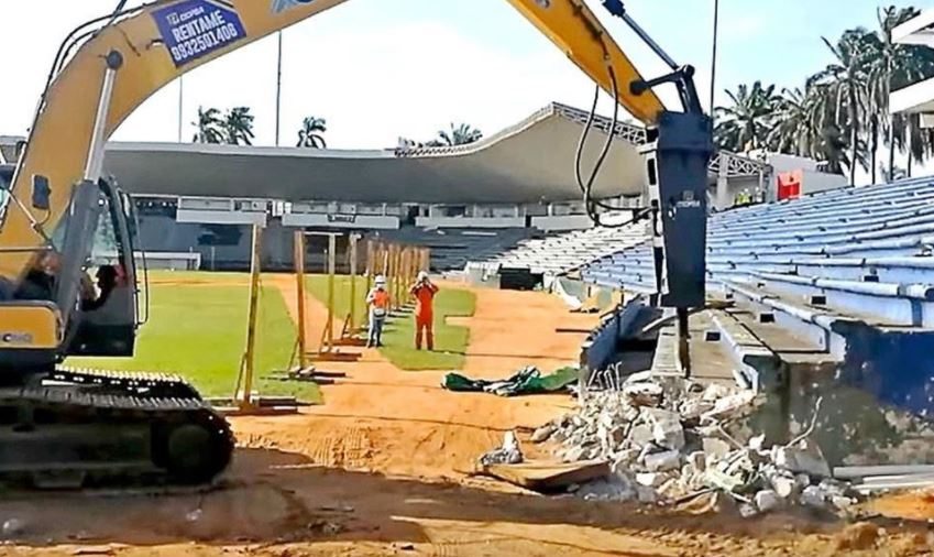 Estadio de béisbol en remodelación en Tabasco