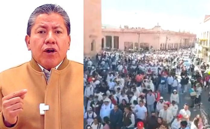 Marchan miles para exigir renuncia de David Monreal a gobernatura de Zacatecas