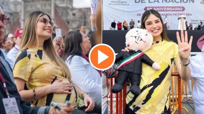 VIDEO: Geraldine Ponce luce su embarazo en mitin de AMLO y causa furor en redes VIDEO: Geraldine Ponce luce su embarazo en mitin de AMLO y causa furor en redes